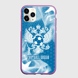 Чехол iPhone 11 Pro матовый FOOTBALL RUSSIA Футбол, цвет: 3D-фиолетовый