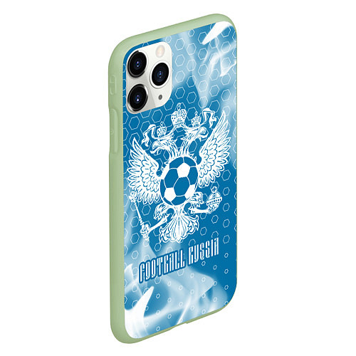 Чехол iPhone 11 Pro матовый FOOTBALL RUSSIA Футбол / 3D-Салатовый – фото 2