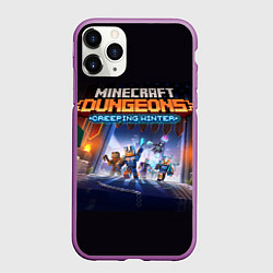 Чехол iPhone 11 Pro матовый Minecraft Dungeons, цвет: 3D-фиолетовый