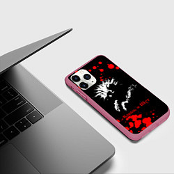 Чехол iPhone 11 Pro матовый КОРОЛЬ И ШУТ, цвет: 3D-малиновый — фото 2