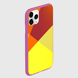 Чехол iPhone 11 Pro матовый Оранжевые углы, цвет: 3D-фиолетовый — фото 2