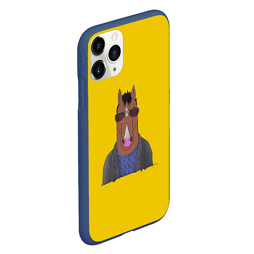 Чехол iPhone 11 Pro матовый Конь БоДжек / 3D-Тёмно-синий – фото 2