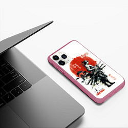 Чехол iPhone 11 Pro матовый ONE PIECE ZOHO SAMURAI, цвет: 3D-малиновый — фото 2