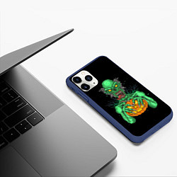 Чехол iPhone 11 Pro матовый Halloween Zombie, цвет: 3D-тёмно-синий — фото 2