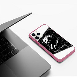 Чехол iPhone 11 Pro матовый КОРОЛЬ И ШУТ, цвет: 3D-малиновый — фото 2