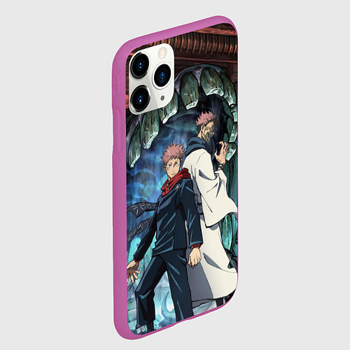 Чехол iPhone 11 Pro матовый Jujutsu Kaisen Sukuna подземелье / 3D-Фиолетовый – фото 2