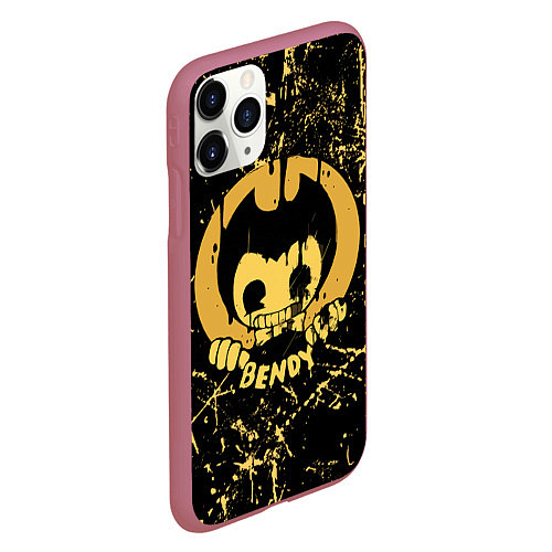 Чехол iPhone 11 Pro матовый Bendy And The Ink Machine / 3D-Малиновый – фото 2