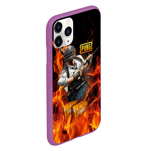 Чехол iPhone 11 Pro матовый PUBG / 3D-Фиолетовый – фото 2