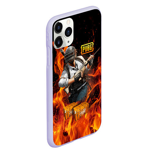 Чехол iPhone 11 Pro матовый PUBG / 3D-Светло-сиреневый – фото 2