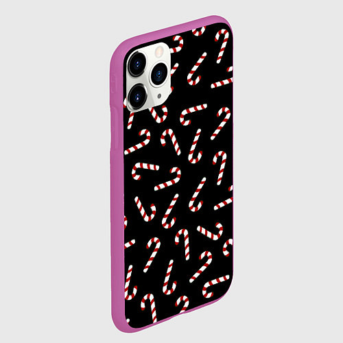Чехол iPhone 11 Pro матовый Christmas Candy / 3D-Фиолетовый – фото 2