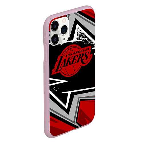 Чехол iPhone 11 Pro матовый LA LAKERS RED / 3D-Розовый – фото 2