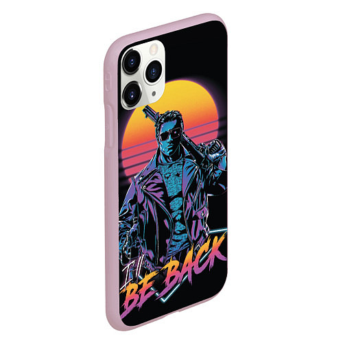 Чехол iPhone 11 Pro матовый I WILL BE BACK TERMINATOR / 3D-Розовый – фото 2