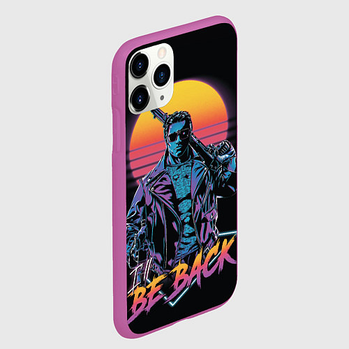 Чехол iPhone 11 Pro матовый I WILL BE BACK TERMINATOR / 3D-Фиолетовый – фото 2
