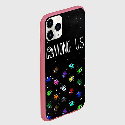 Чехол iPhone 11 Pro матовый AMONG US / 3D-Малиновый – фото 2
