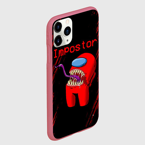 Чехол iPhone 11 Pro матовый AMONG US - MONSTER / 3D-Малиновый – фото 2