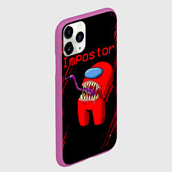 Чехол iPhone 11 Pro матовый AMONG US - MONSTER, цвет: 3D-фиолетовый — фото 2