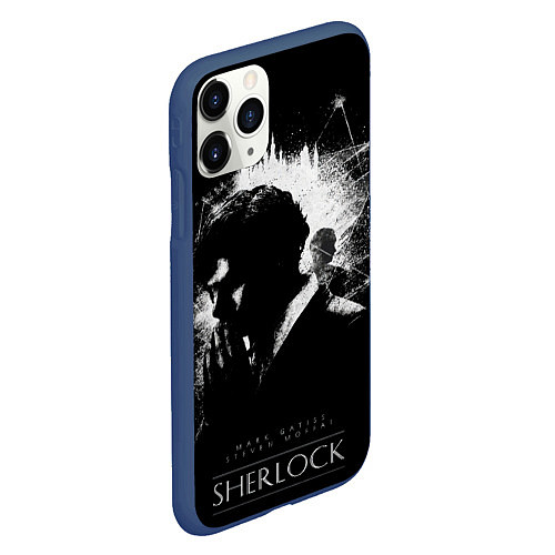 Чехол iPhone 11 Pro матовый Шерлок Холмс / 3D-Тёмно-синий – фото 2