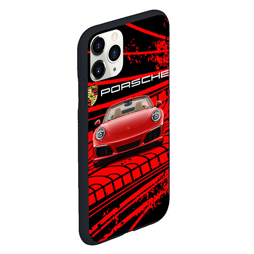 Чехол iPhone 11 Pro матовый PORSCHE / 3D-Черный – фото 2