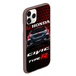 Чехол iPhone 11 Pro матовый Honda Civic Type R, цвет: 3D-коричневый — фото 2