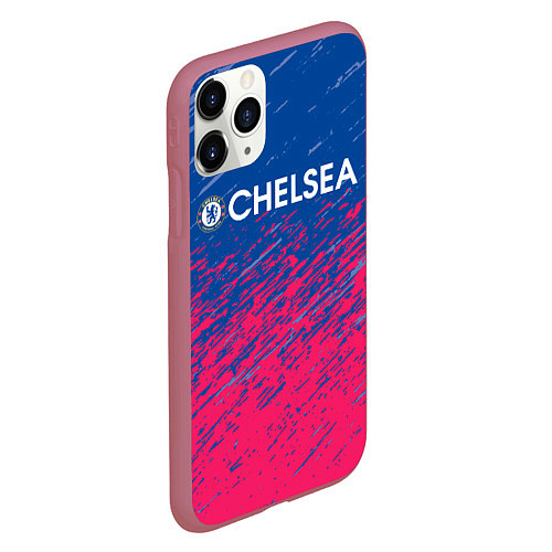 Чехол iPhone 11 Pro матовый Chelsea Челси / 3D-Малиновый – фото 2