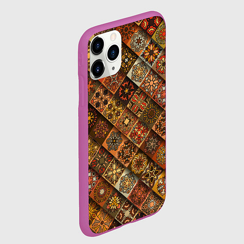Чехол iPhone 11 Pro матовый СЛАВЯНСКАЯ СИМВОЛИКА / 3D-Фиолетовый – фото 2