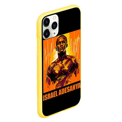 Чехол iPhone 11 Pro матовый Исраэль Адесанья / 3D-Желтый – фото 2