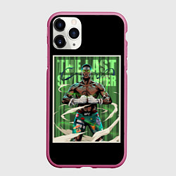 Чехол iPhone 11 Pro матовый Исраэль Адесанья, цвет: 3D-малиновый