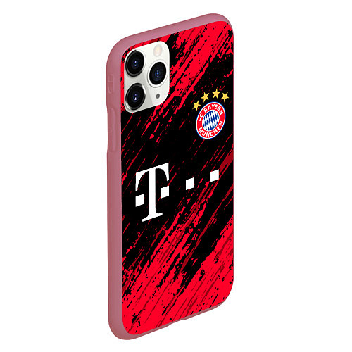 Чехол iPhone 11 Pro матовый BAYERN MUNCHEN БАВАРИЯ / 3D-Малиновый – фото 2