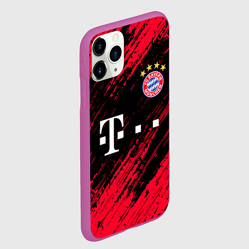 Чехол iPhone 11 Pro матовый BAYERN MUNCHEN БАВАРИЯ / 3D-Фиолетовый – фото 2