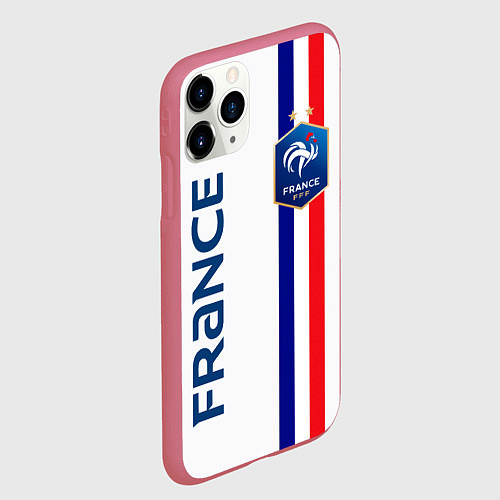 Чехол iPhone 11 Pro матовый СБОРНАЯ ФРАНЦИЯ / 3D-Малиновый – фото 2
