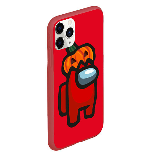 Чехол iPhone 11 Pro матовый HALLOWEEN IS AMONG US / 3D-Красный – фото 2