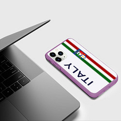 Чехол iPhone 11 Pro матовый СБОРНАЯ ИТАЛИИ, цвет: 3D-фиолетовый — фото 2