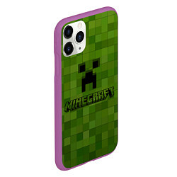 Чехол iPhone 11 Pro матовый Minecraft, цвет: 3D-фиолетовый — фото 2