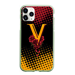 Чехол iPhone 11 Pro матовый CYBERPUNK 2077 VALENTINO, цвет: 3D-салатовый