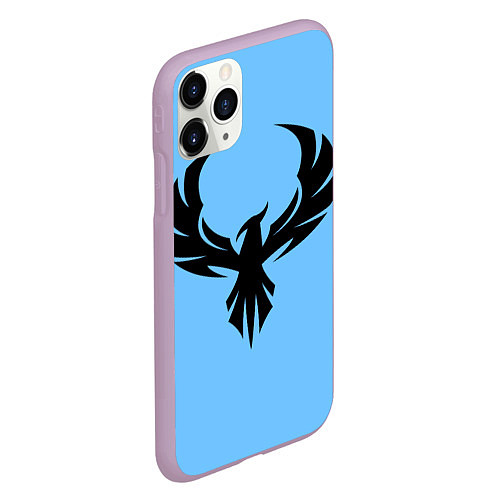 Чехол iPhone 11 Pro матовый Птица феникс / 3D-Сиреневый – фото 2
