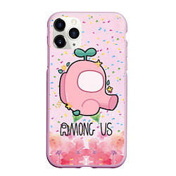 Чехол iPhone 11 Pro матовый Among Us girl, цвет: 3D-розовый