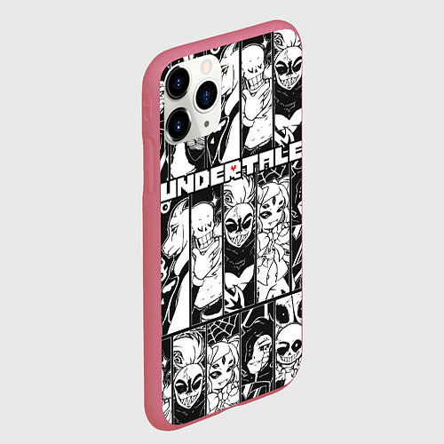 Чехол iPhone 11 Pro матовый UNDERTALE / 3D-Малиновый – фото 2