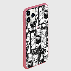 Чехол iPhone 11 Pro матовый UNDERTALE, цвет: 3D-малиновый — фото 2