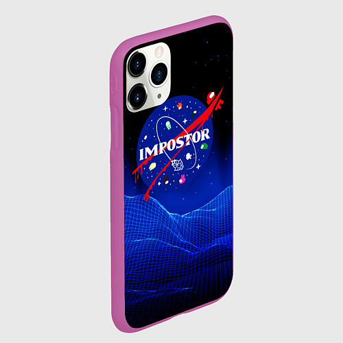 Чехол iPhone 11 Pro матовый IMPOSTOR NASA / 3D-Фиолетовый – фото 2