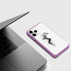 Чехол iPhone 11 Pro матовый ДЕВУШКА ЗА СТЕКЛОМ, цвет: 3D-фиолетовый — фото 2