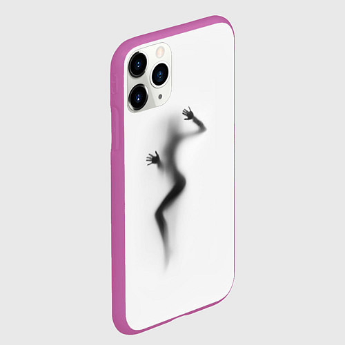 Чехол iPhone 11 Pro матовый ДЕВУШКА ЗА СТЕКЛОМ / 3D-Фиолетовый – фото 2