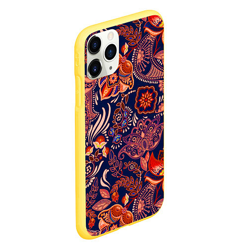 Чехол iPhone 11 Pro матовый Ornament-$ / 3D-Желтый – фото 2