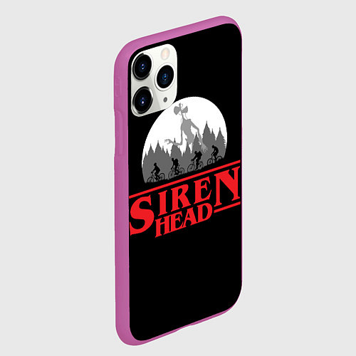 Чехол iPhone 11 Pro матовый Siren Head / 3D-Фиолетовый – фото 2