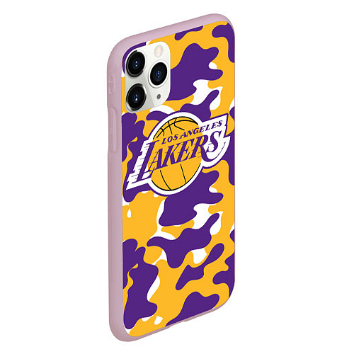 Чехол iPhone 11 Pro матовый LA LAKERS ЛЕЙКЕРС / 3D-Розовый – фото 2