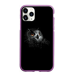 Чехол iPhone 11 Pro матовый Сова, цвет: 3D-фиолетовый