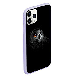 Чехол iPhone 11 Pro матовый Сова, цвет: 3D-светло-сиреневый — фото 2