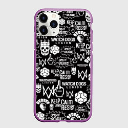 Чехол iPhone 11 Pro матовый WATCH DOGS LEGION, цвет: 3D-фиолетовый