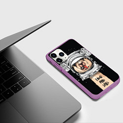 Чехол iPhone 11 Pro матовый Космическая Лама, цвет: 3D-фиолетовый — фото 2
