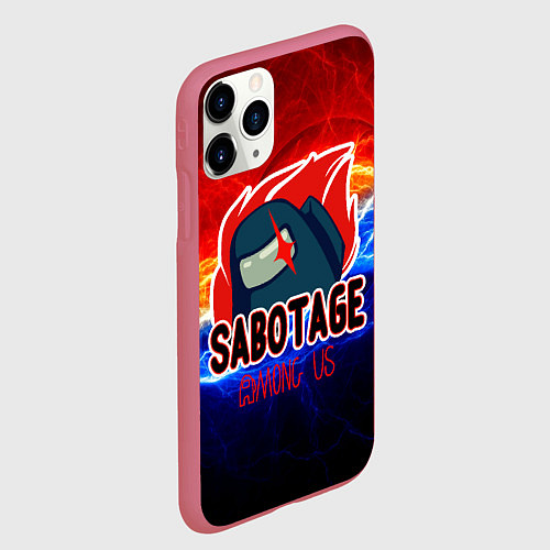 Чехол iPhone 11 Pro матовый Among us sabotage / 3D-Малиновый – фото 2