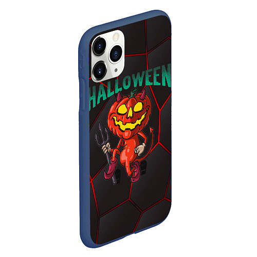 Чехол iPhone 11 Pro матовый Halloween / 3D-Тёмно-синий – фото 2
